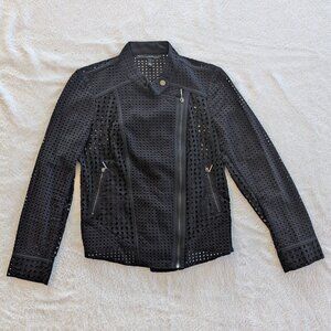 White House Black Market Eyelet Moto Jacket, Size 4